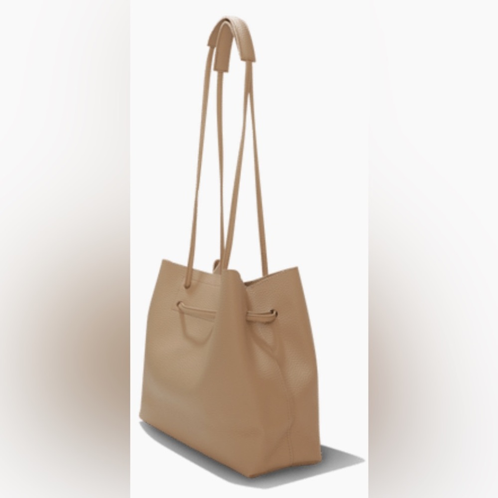 8 Other Reasons Beige vegan leather slouchy tote bag